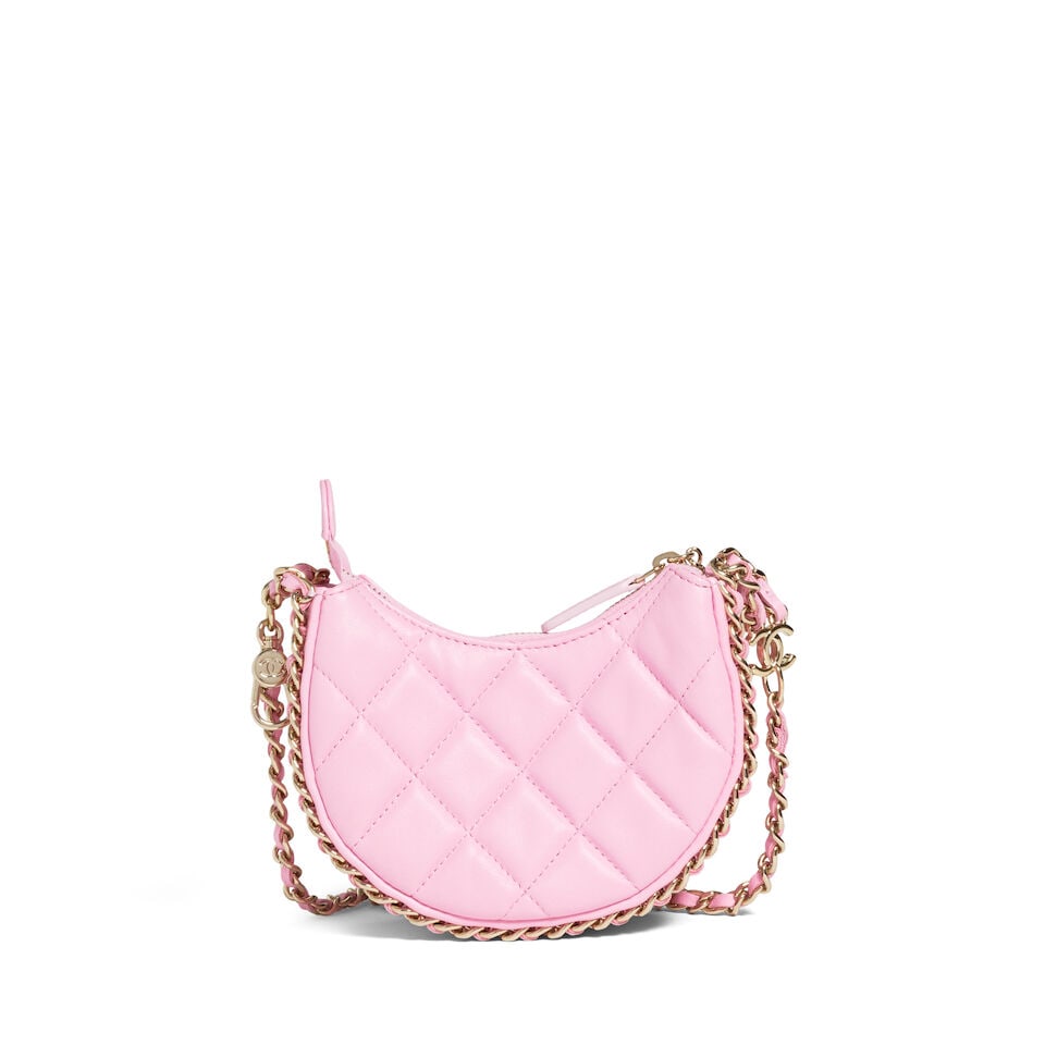 CHANEL: PINK MINI CHAIN AROUND HOBO Spring 2023 - 5
