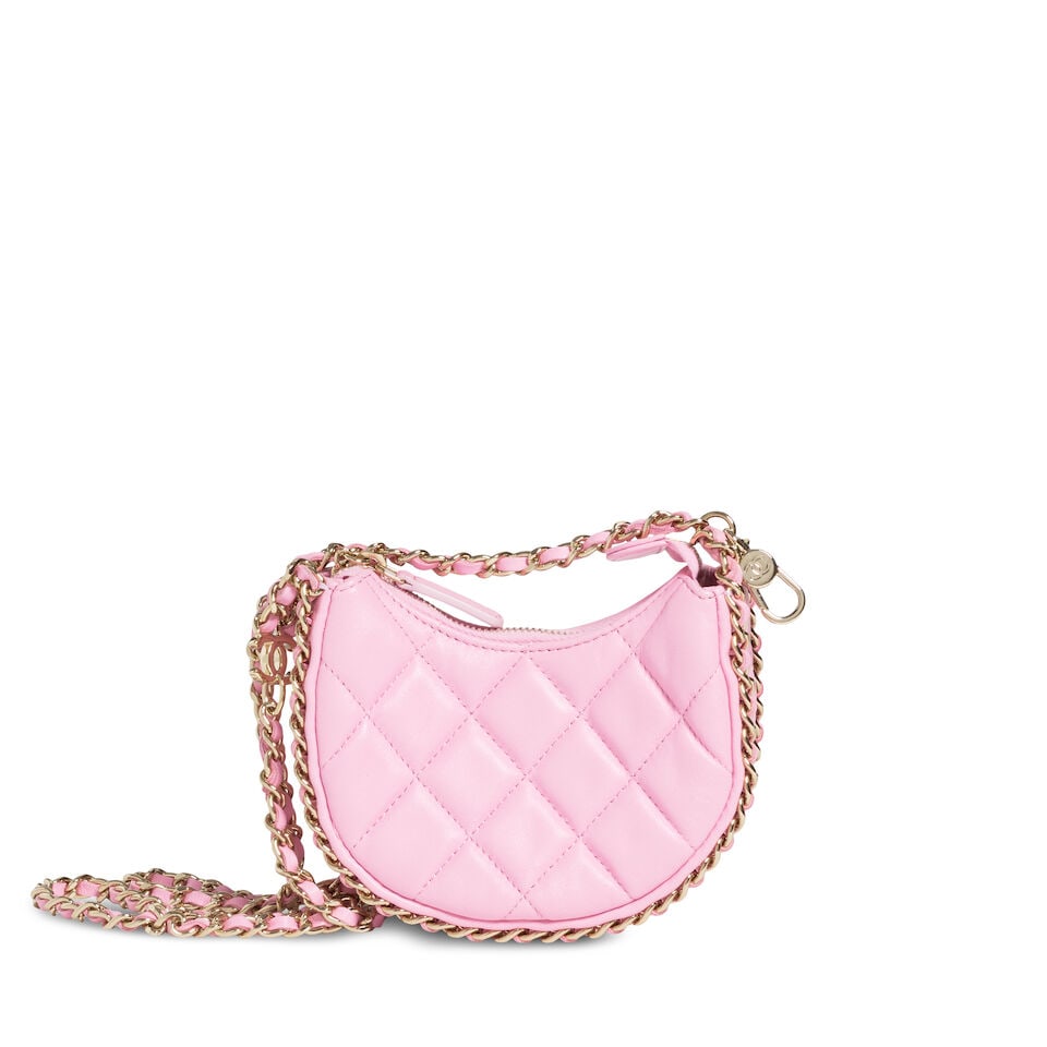 CHANEL: PINK MINI CHAIN AROUND HOBO Spring 2023 - 6
