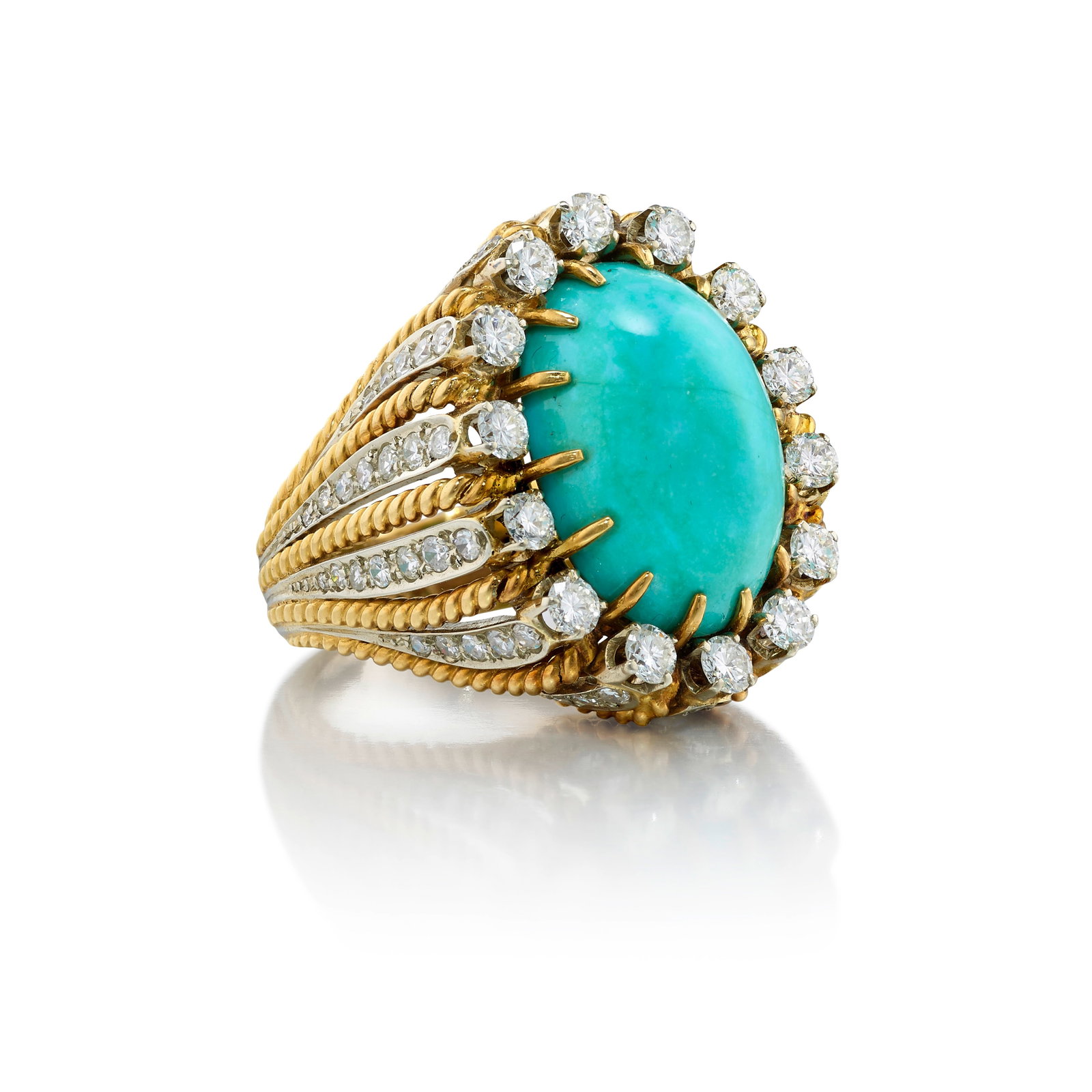 A TURQUOISE AND DIAMOND RING (1 of 1)
