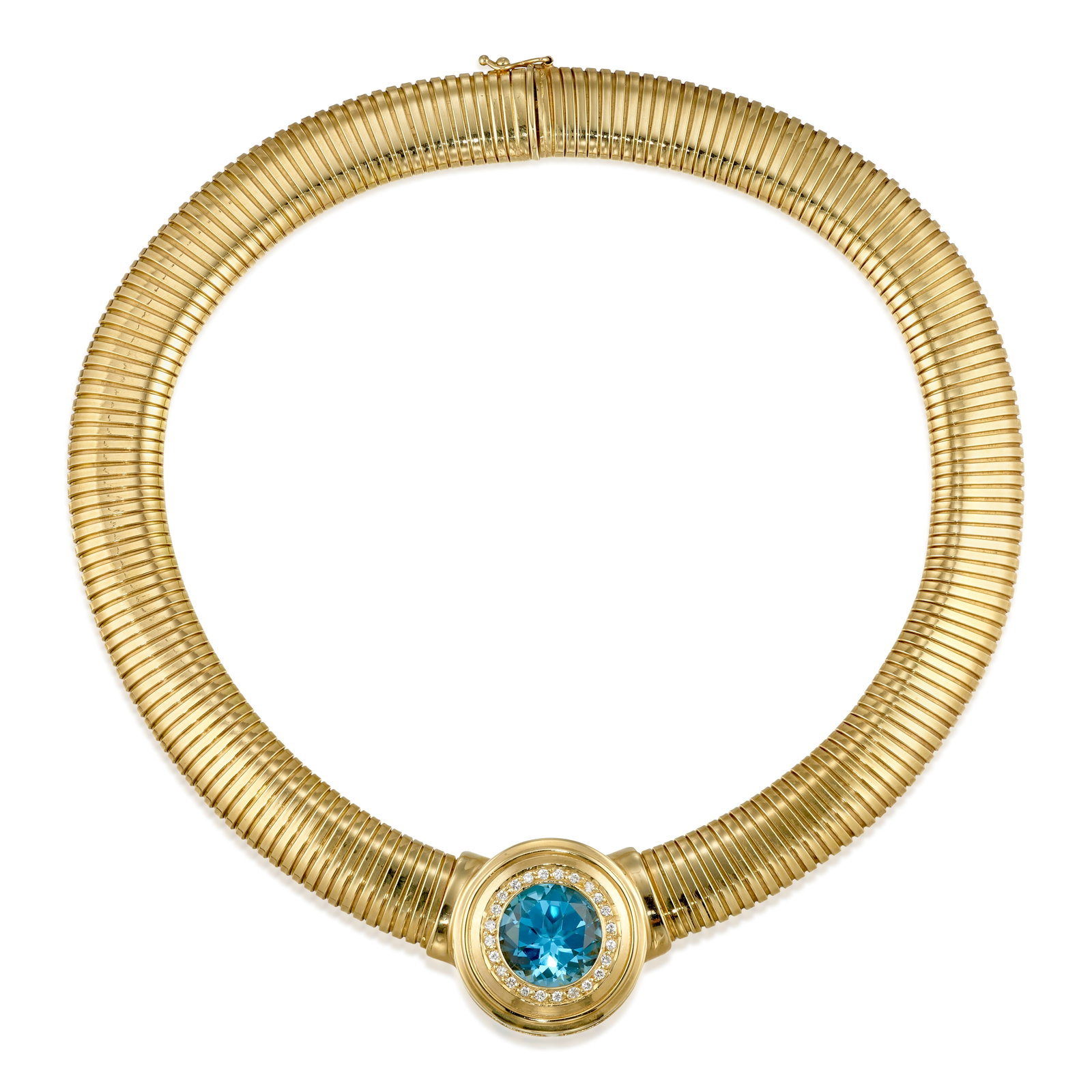 A 14K GOLD, TOPAZ AND DIAMOND NECKLACE (1 of 1)