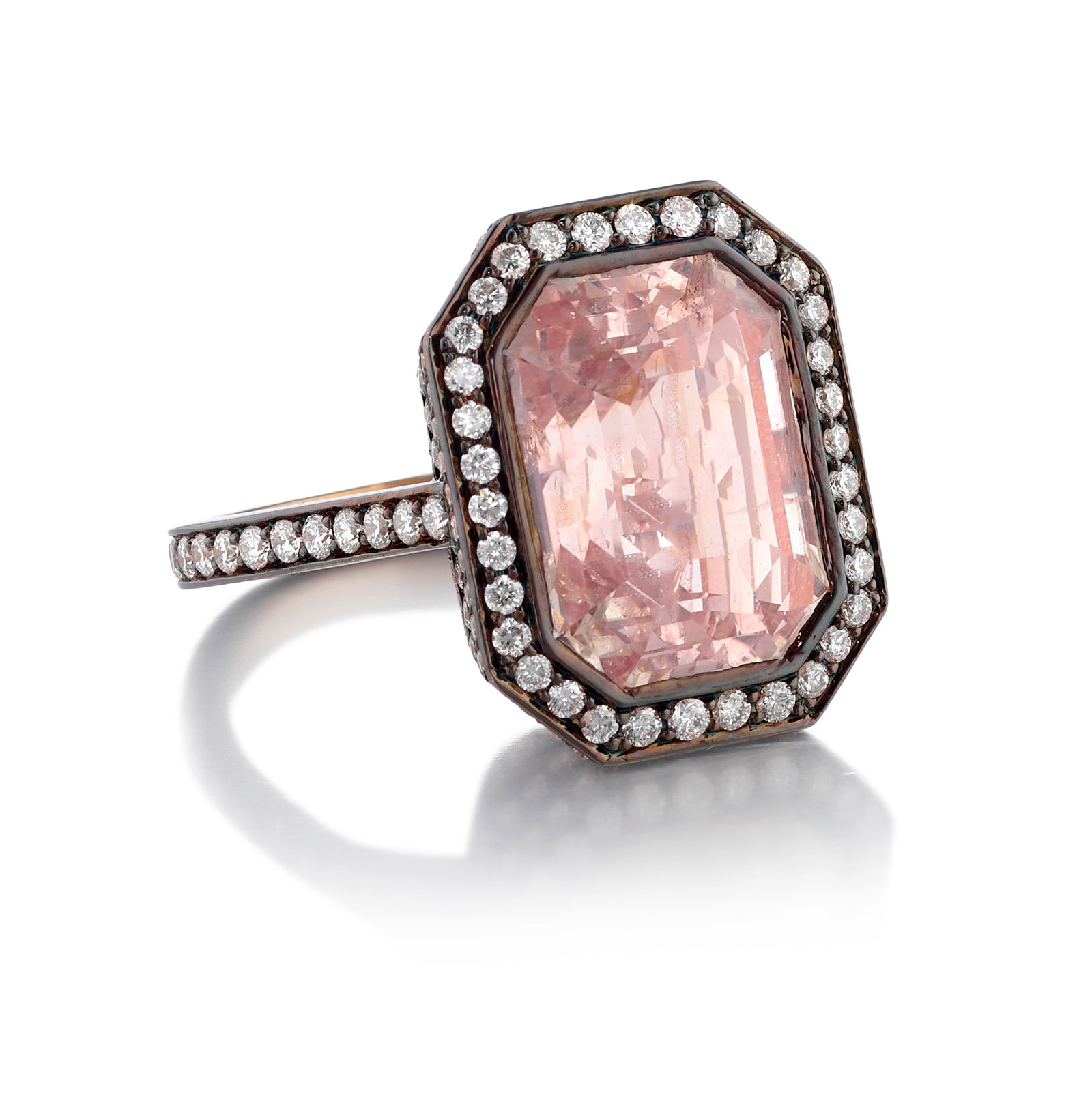 AN 18K PINK GOLD, RHODIUM-PLATED, COLORED SAPPHIRE AND DIAMOND RING (1 of 1)