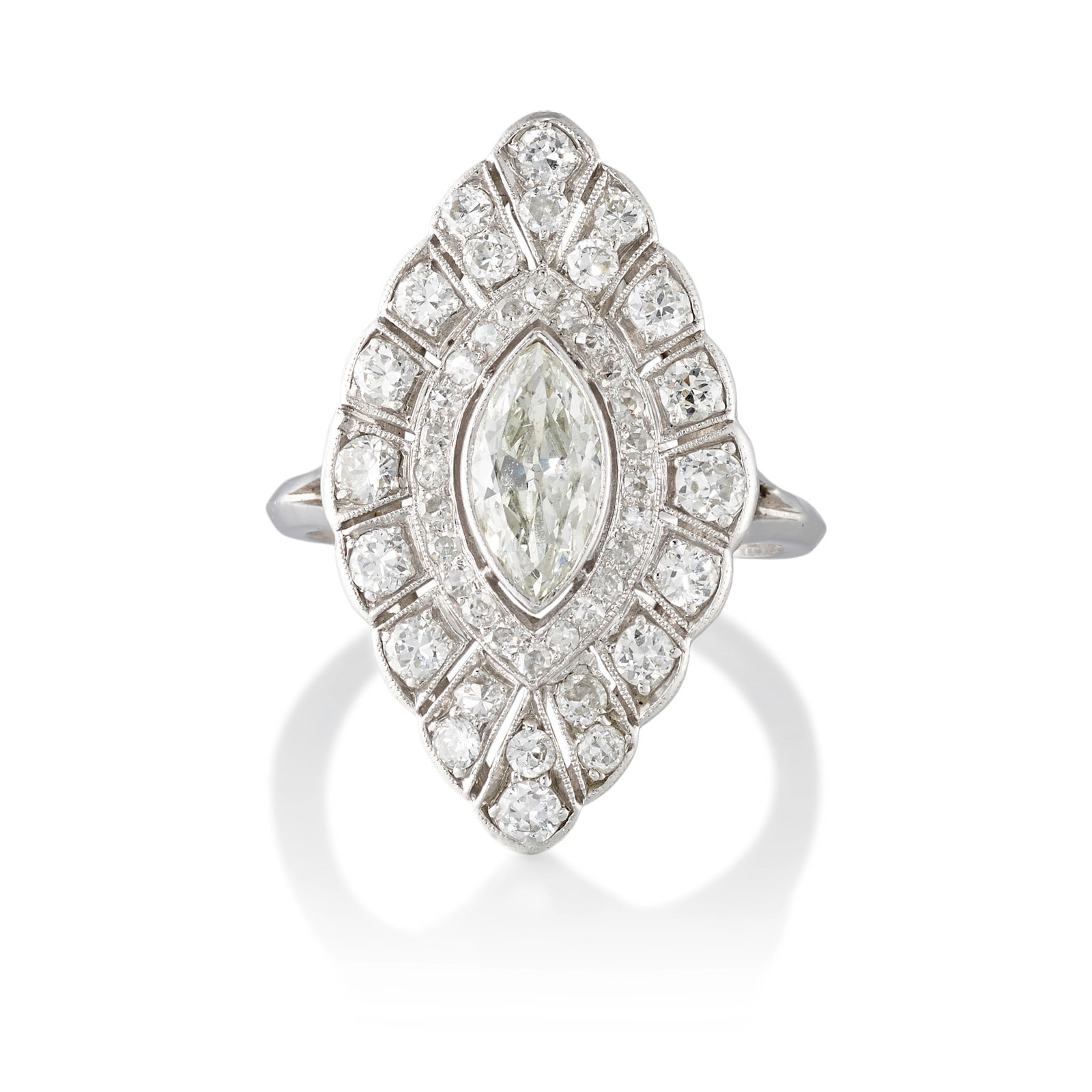 A PLATINUM AND DIAMOND RING, CIRCA 1925 (1 of 1)