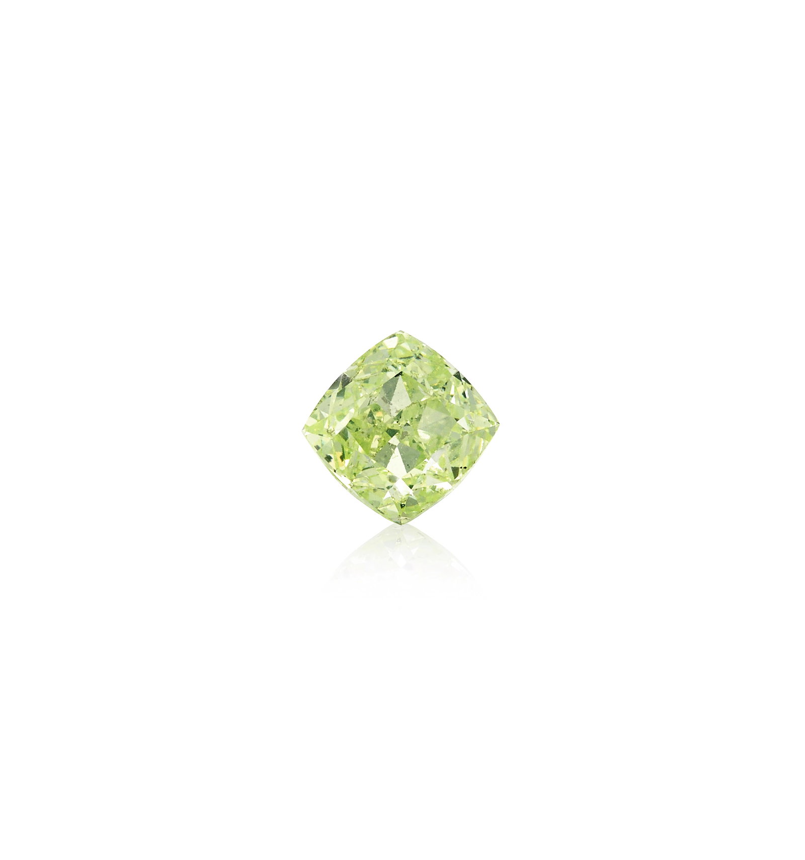 A LOOSE FANCY INTENSE YELLOW-GREEN DIAMOND: A LOOSE FANCY INTENSE YELLOW-GREEN DIAMOND A modified square brilliant-cut, Fancy Intense Yellow-Green diamond, weighing 1.51 carats Footnotes: Accompanied by GIA Report 5161360070, dated September