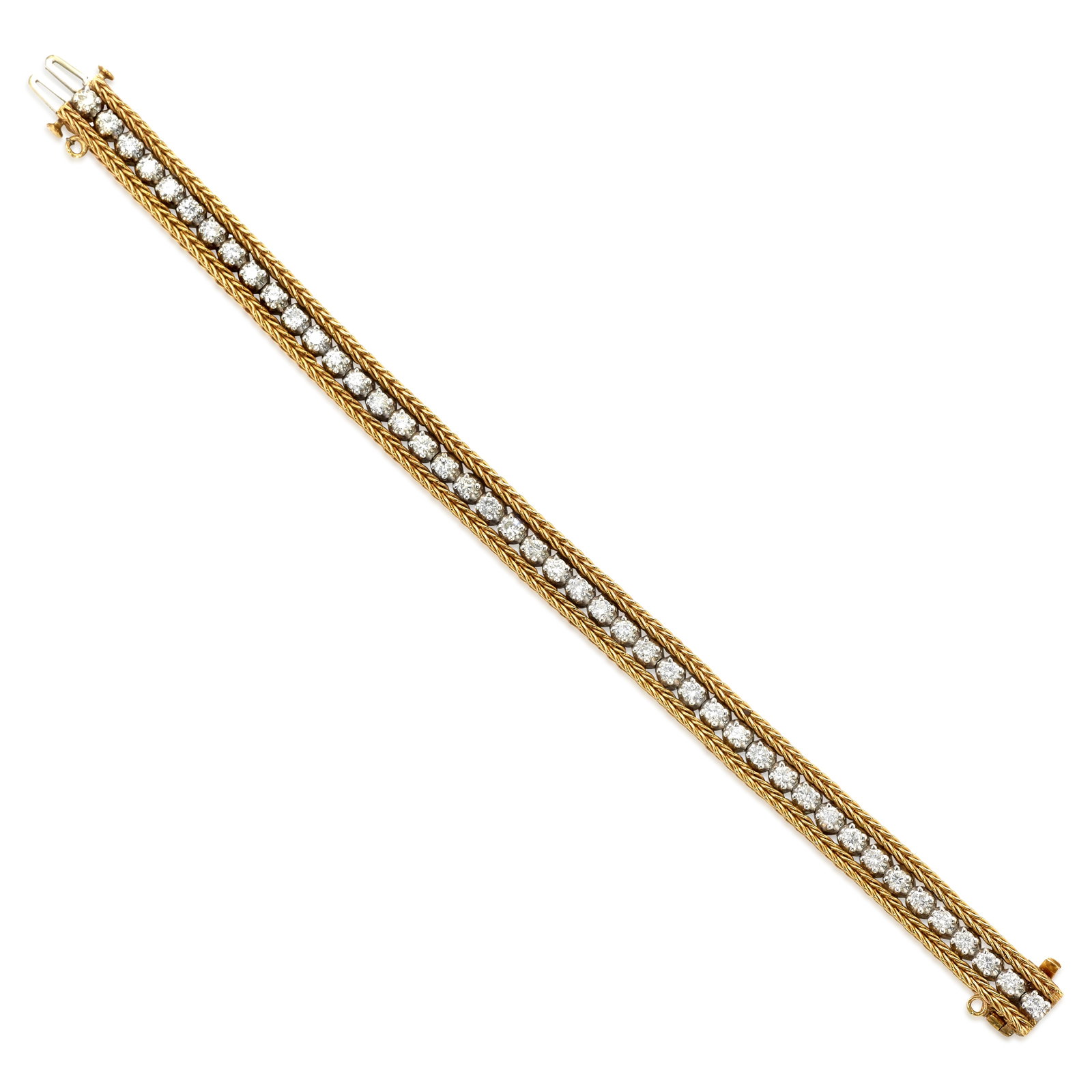 A 14K BICOLOR GOLD AND DIAMOND BRACELET (1 of 1)
