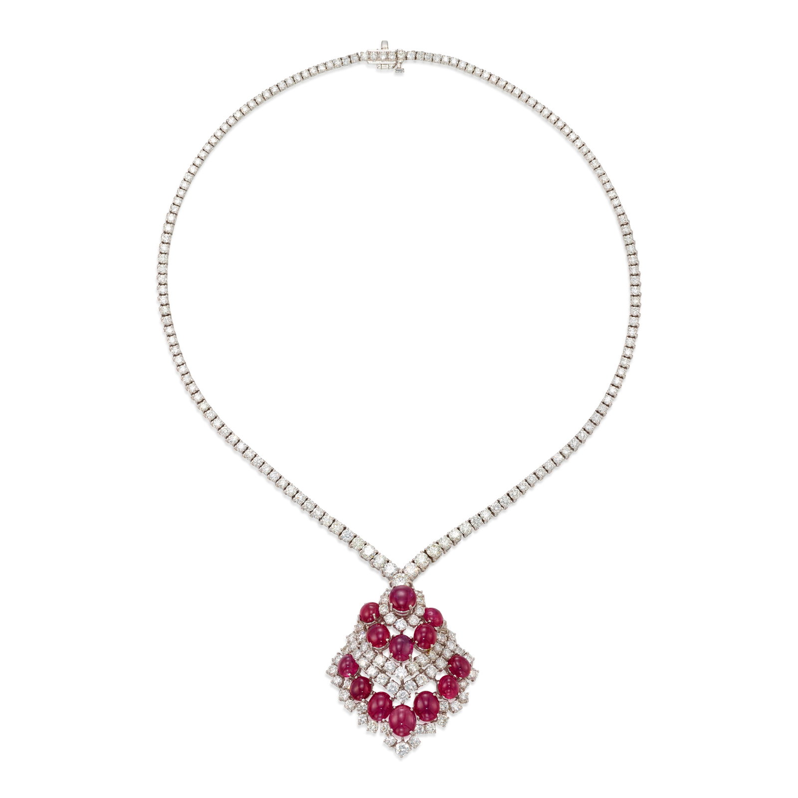 A DIAMOND AND RUBY CONVERTIBLE PENDANT NECKLACE (1 of 1)