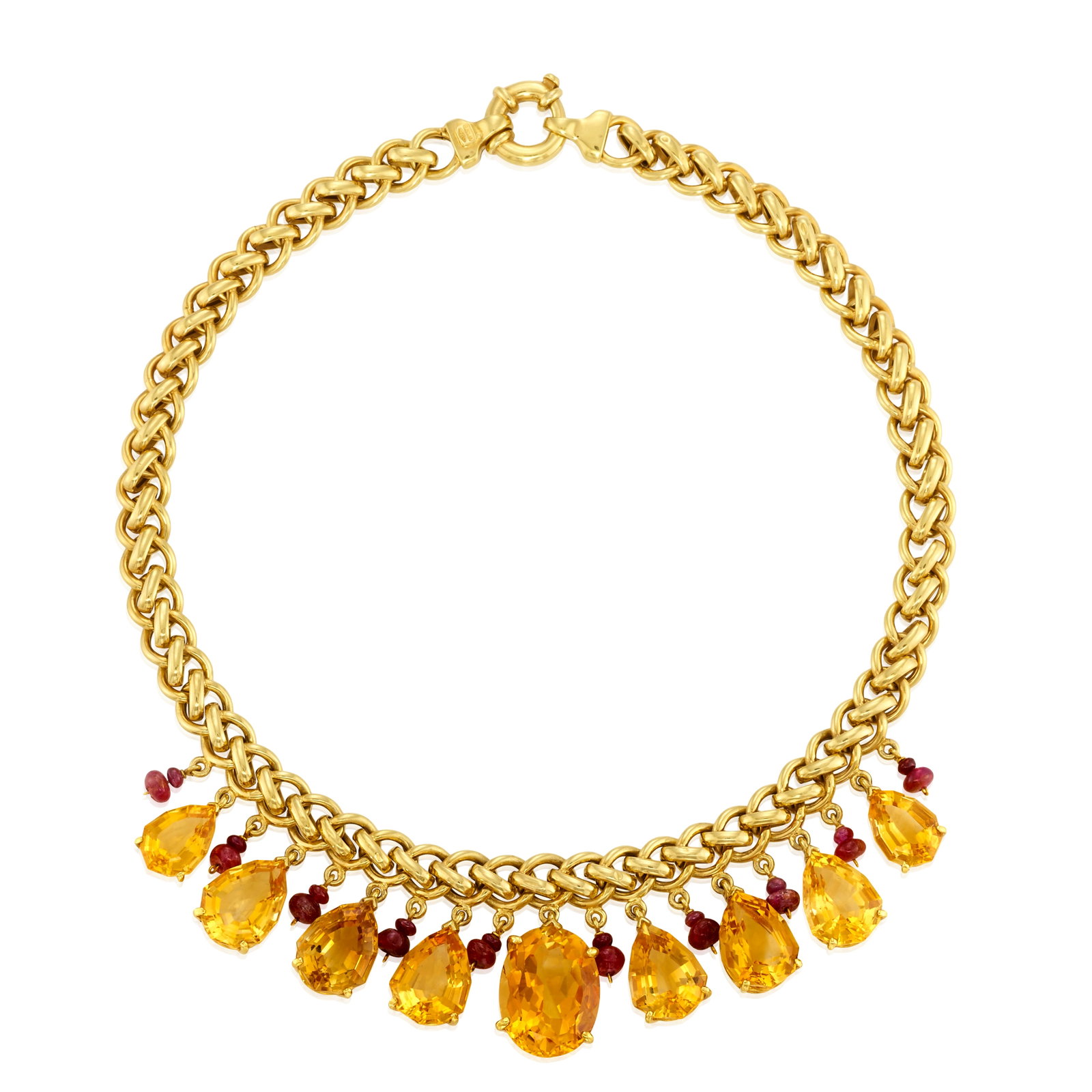 A CITRINE AND RUBY NECKLACE, ITALY (1 of 1)