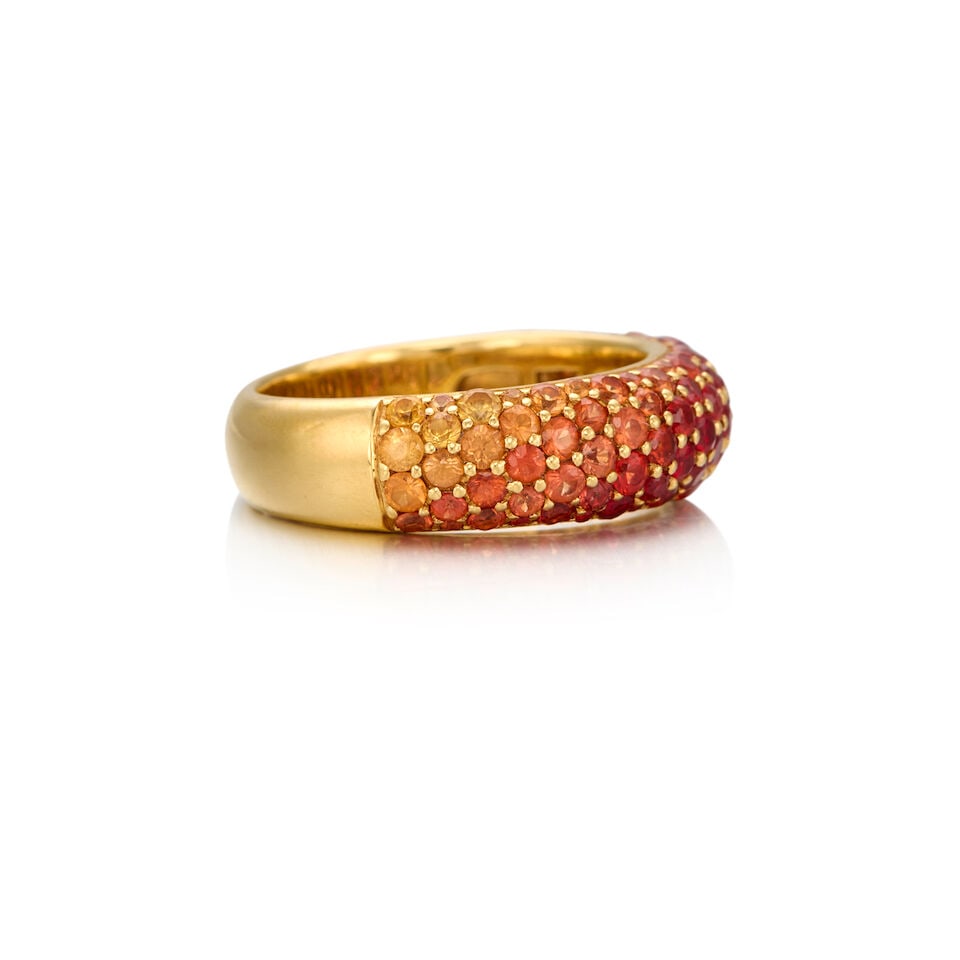 18K YELLOW GOLD AND SAPPHIRE RING - 2