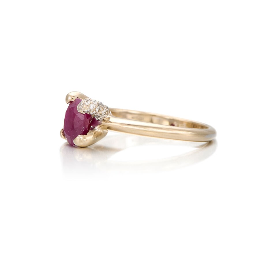 18K WHITE GOLD, RUBY AND DIAMOND RING - 2