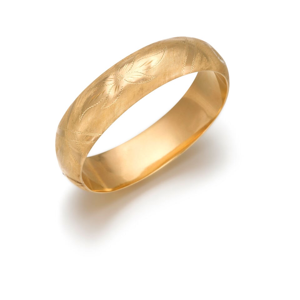 14K YELLOW GOLD BANGLE BRACELET (1 of 2)