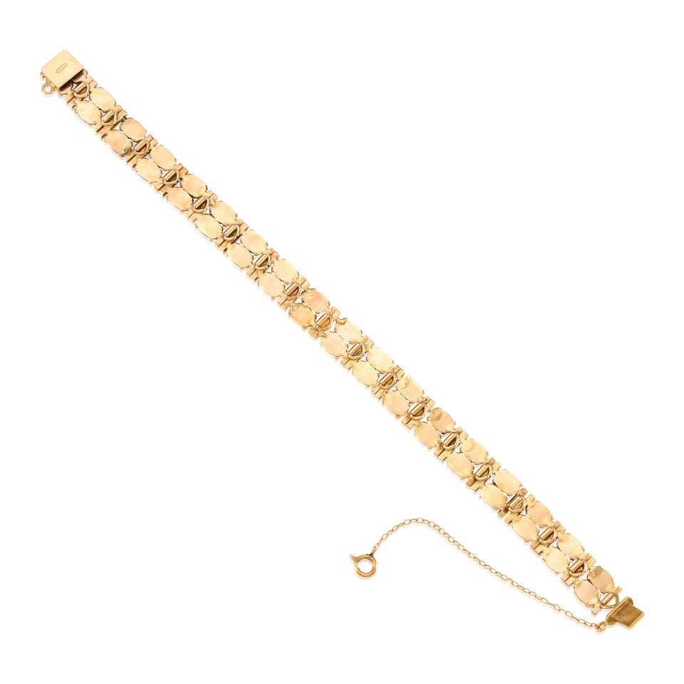 14K YELLOW GOLD AND JADE BRACELET - 2