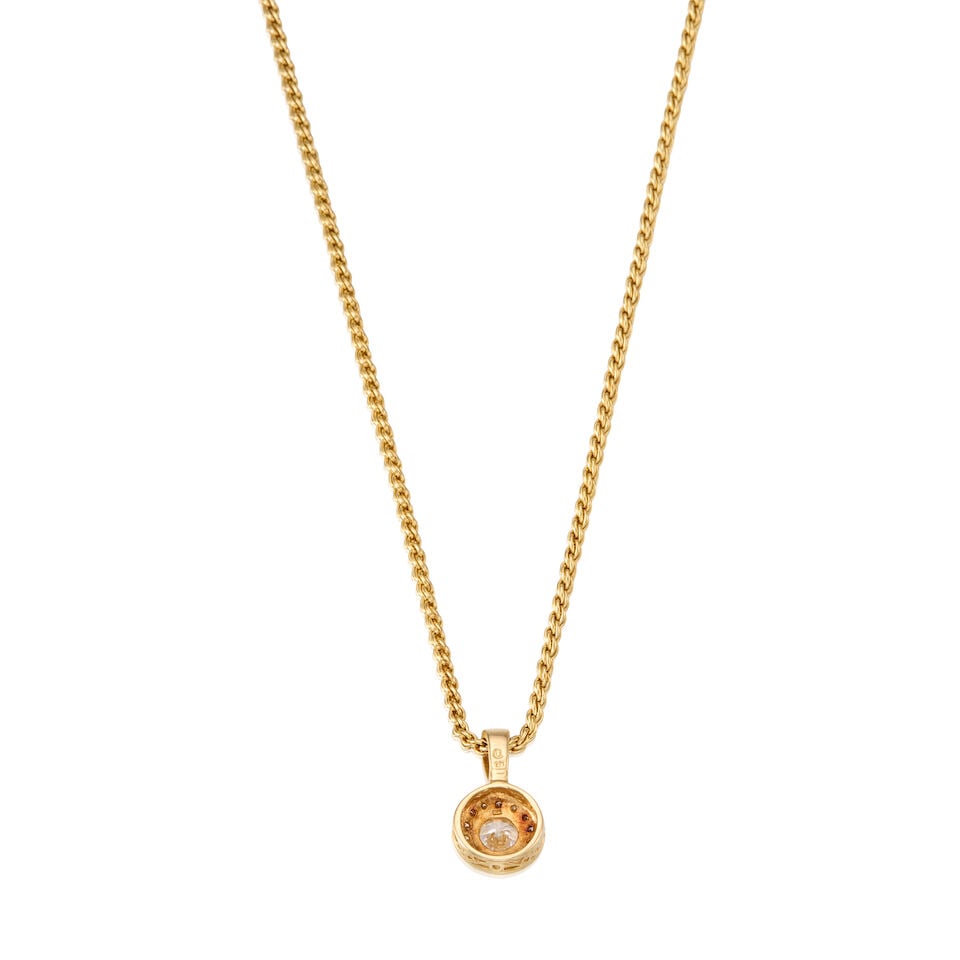 14K YELLOW GOLD AND DIAMOND PENDANT NECKLACE - 2