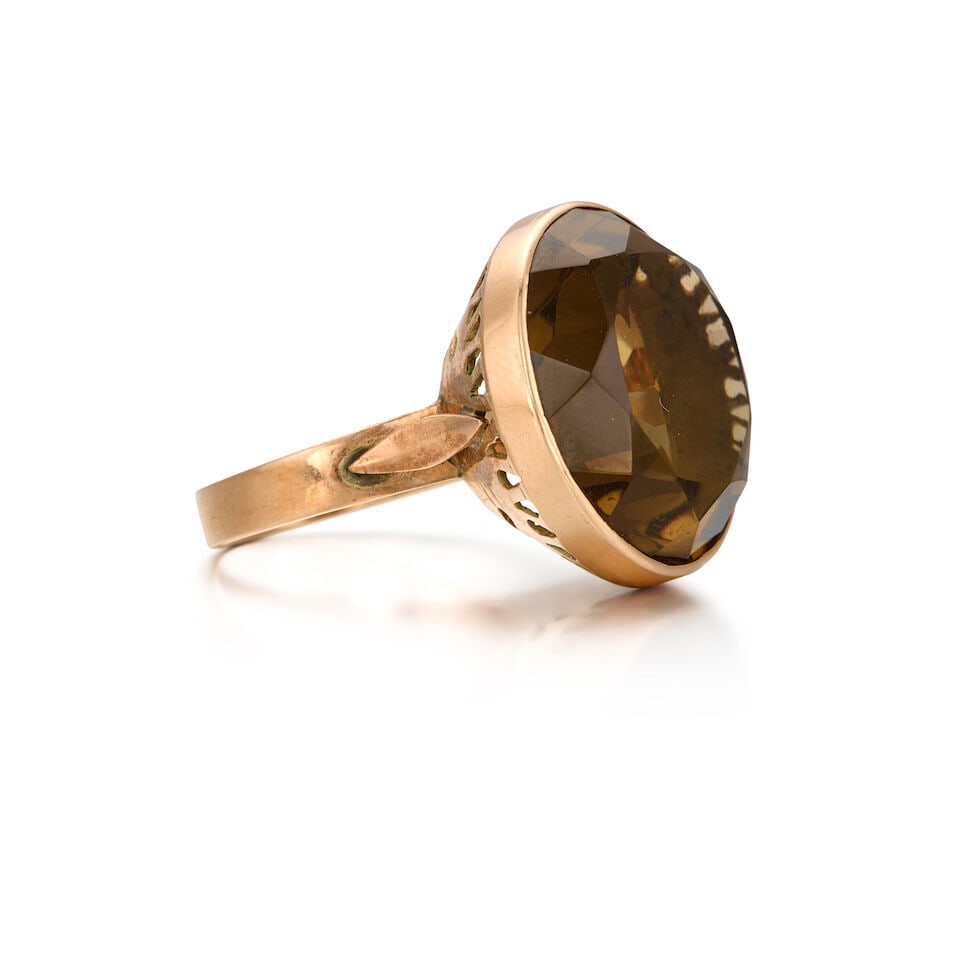 13K YELLOW GOLD AND TOPAZ RING - 2