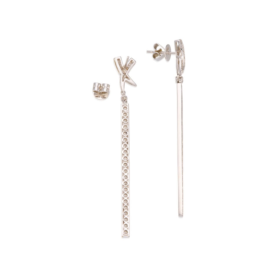 17K WHITE GOLD AND DIAMOND EARRINGS - 2