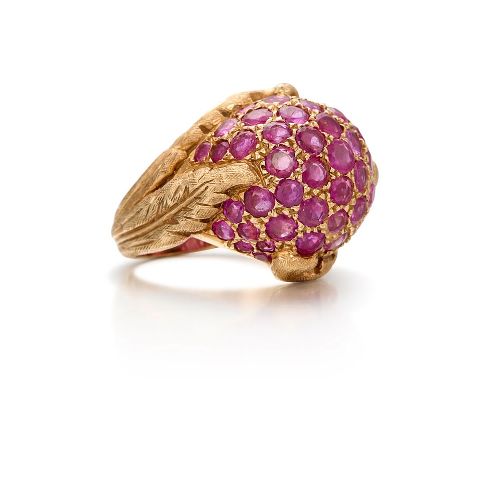 14K YELLOW GOLD AND RUBY RING - 2