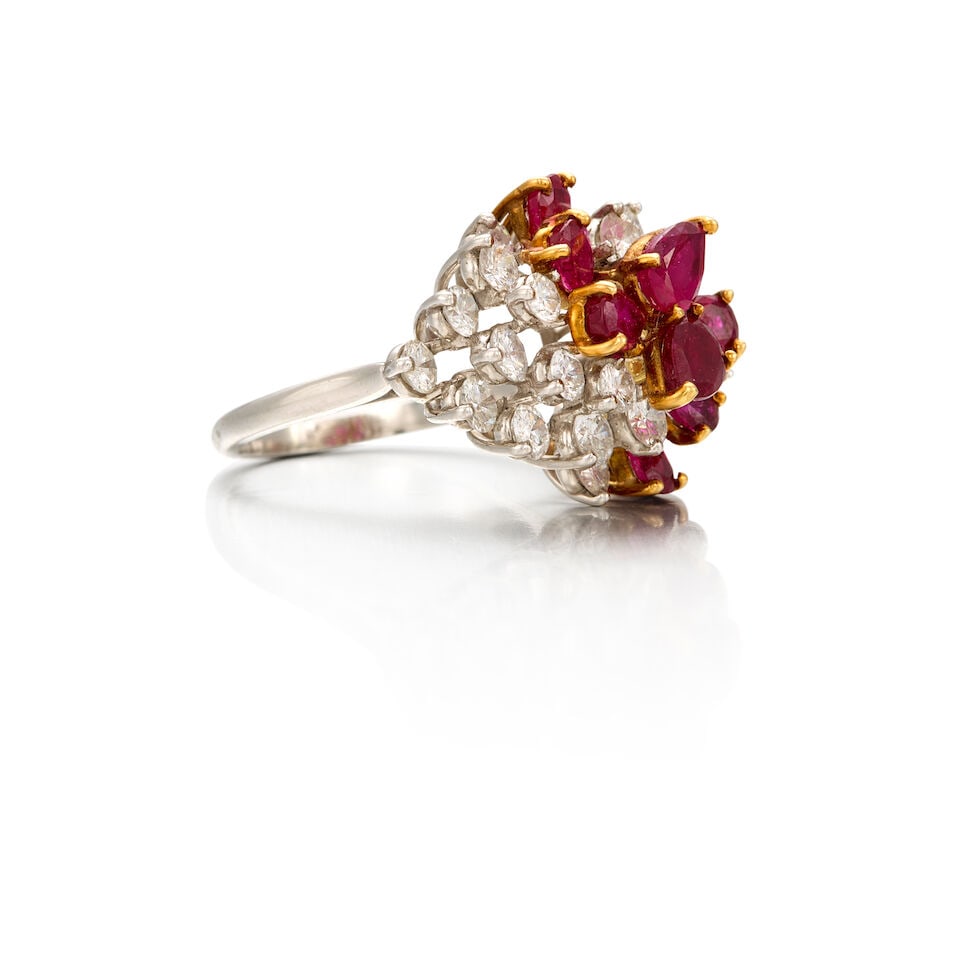 A RUBY AND DIAMOND RING - 2