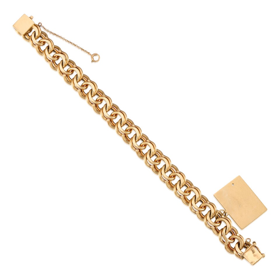 13K YELLOW GOLD CHARM BRACELET - 2