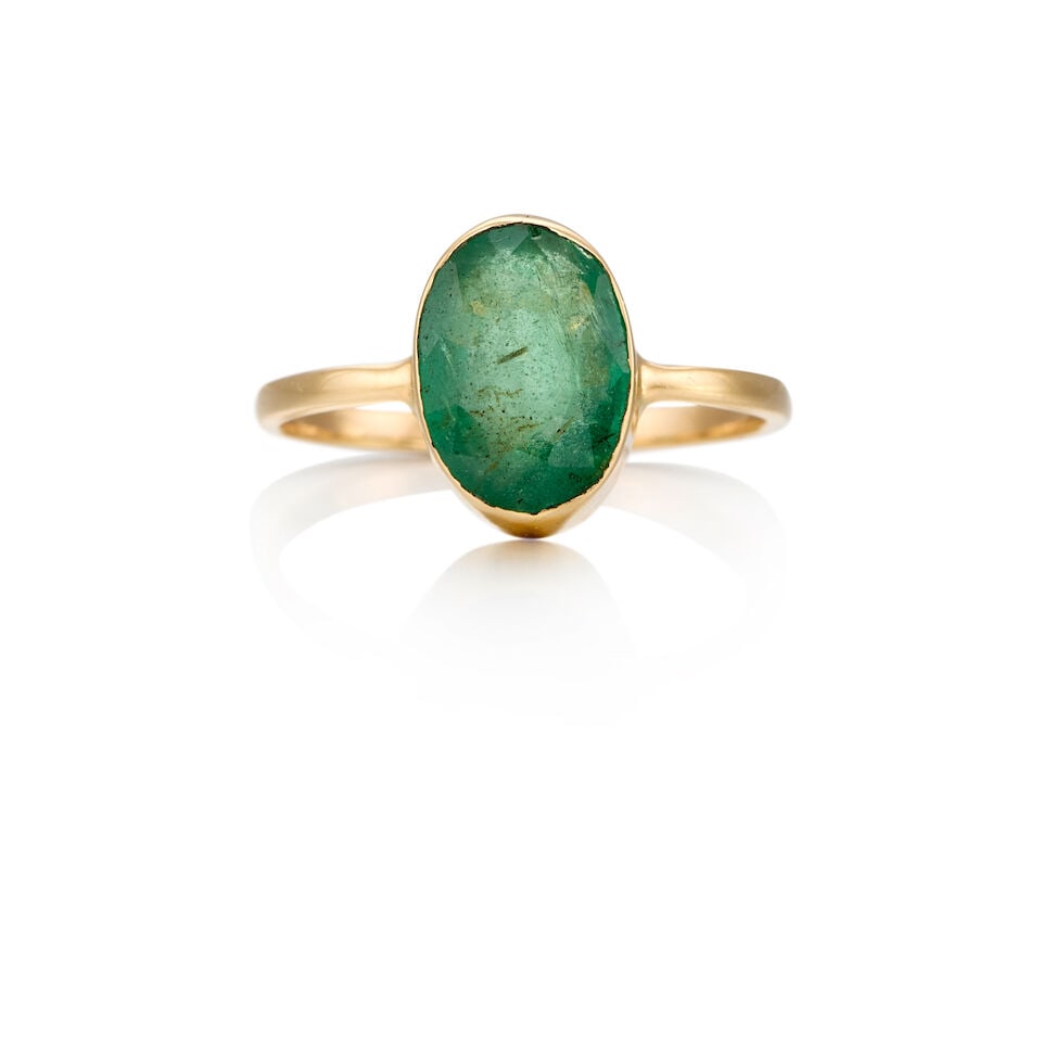 14K YELLOW GOLD AND EMERALD RING (1 of 3)