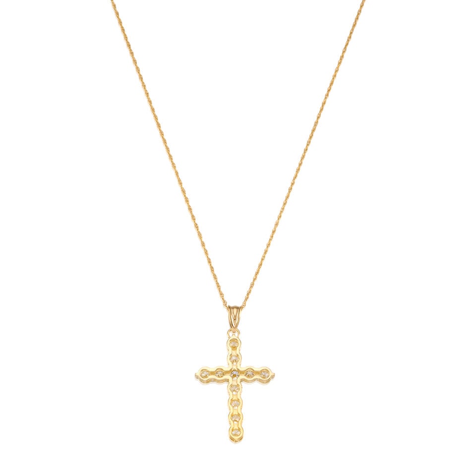 14K YELLOW GOLD AND DIAMOND PENDANT NECKLACE - 2