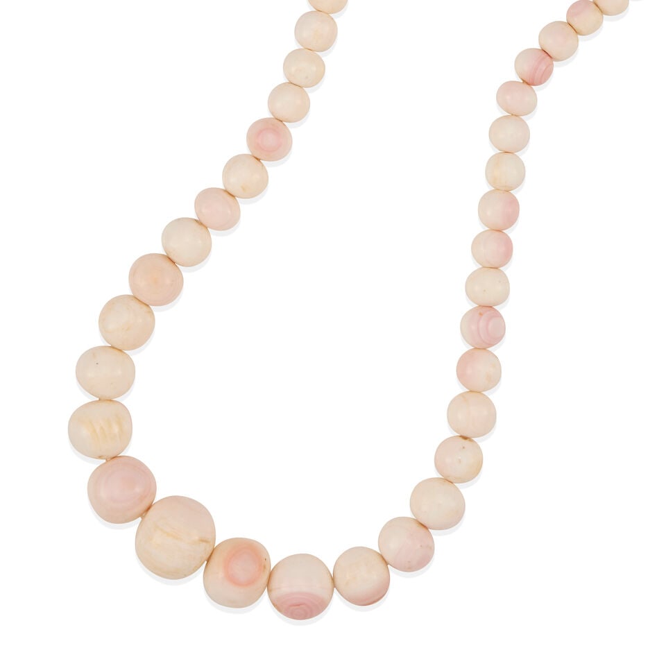 A CORAL BEAD NECKLACE - 2