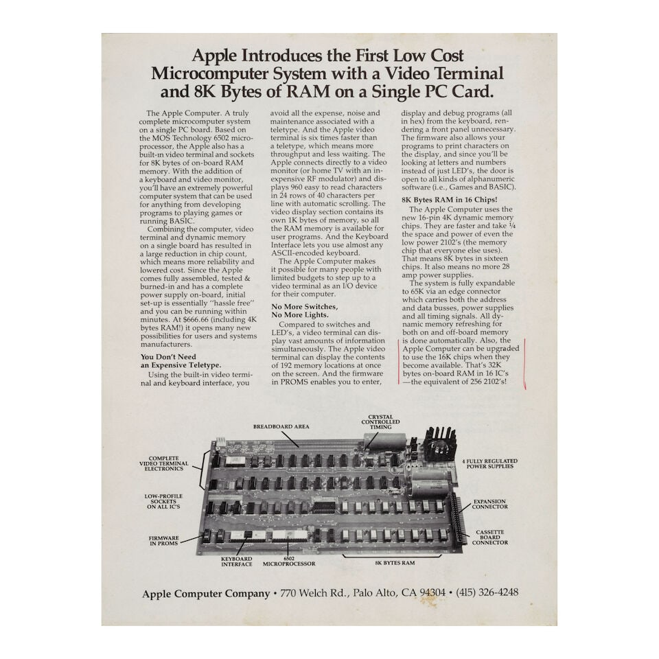 THE 'HATFIELD' APPLE-1 COMPUTER SIGNED BY STEVE WOZNIAK WITH A LETTER SIGNED BY STEVE JOBS, BEAU... - 11