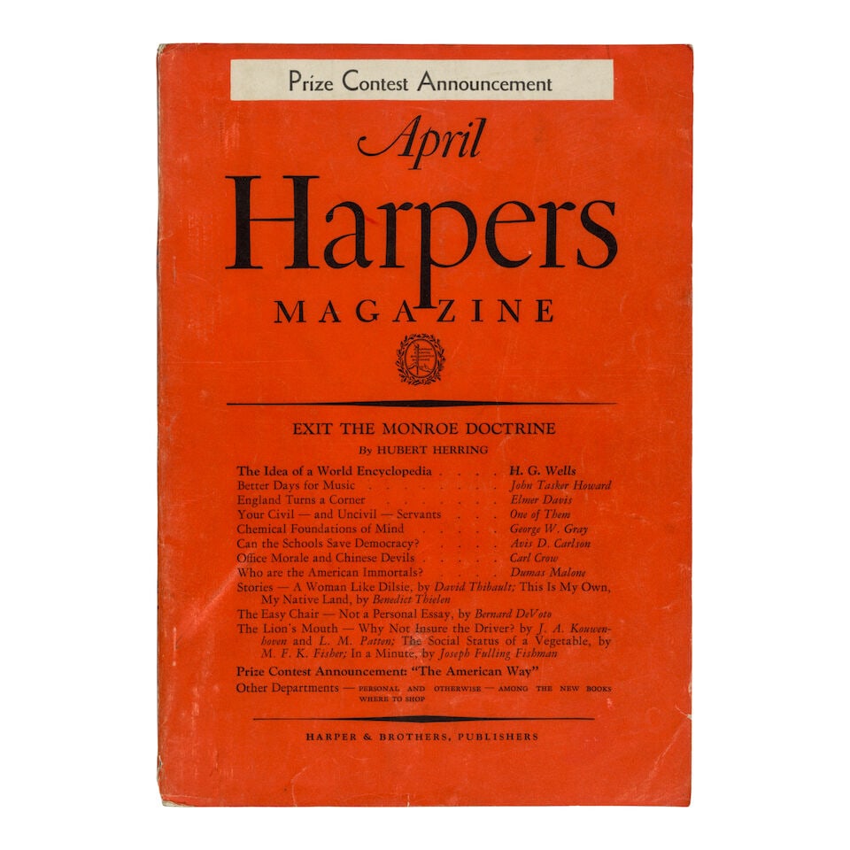 H. G. WELLS PREDICTS WIKIPEDIA. WELLS, H. G. 1866-1946. The Idea of a World Encyclopaedia. Lond... - 2