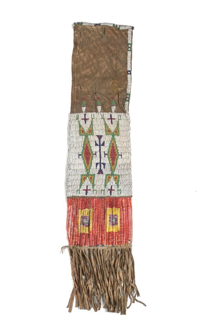 A Sioux beaded tobacco bag - 2
