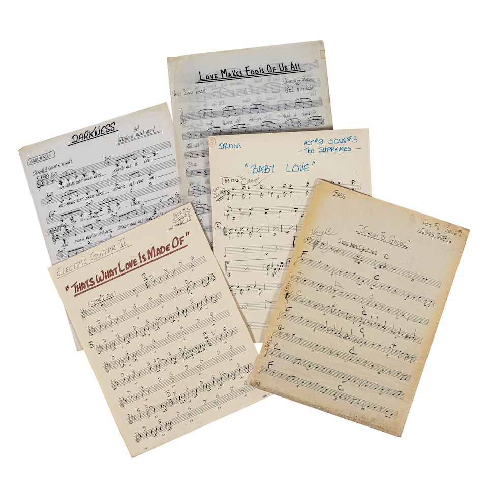 A COLLECTION OF HANDWRITTEN MUSICAL ARRANGEMENTS FOR BARBRA STREISAND, DARLENE LOVE, NANCY SINAT...: A COLLECTION OF HANDWRITTEN MUSICAL ARRANGEMENTS FOR BARBRA STREISAND, DARLENE LOVE, NANCY SINATRA, CHET BAKER, AND OTHERS BY ARRANGER, PRODUCER, AND FILM COMPOSER JACK NITZSCHE Musical arrangements
