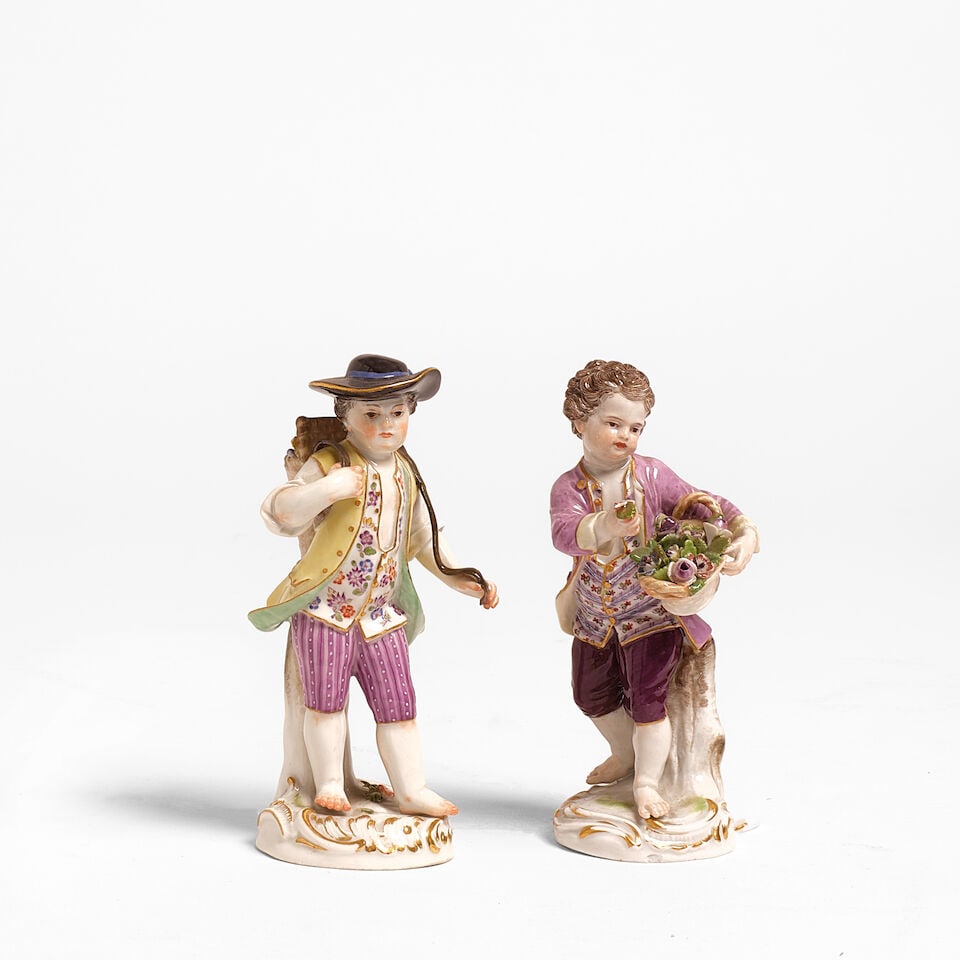 Two Meissen porcelain figures of boys late 19th/20th century (1 of 1)