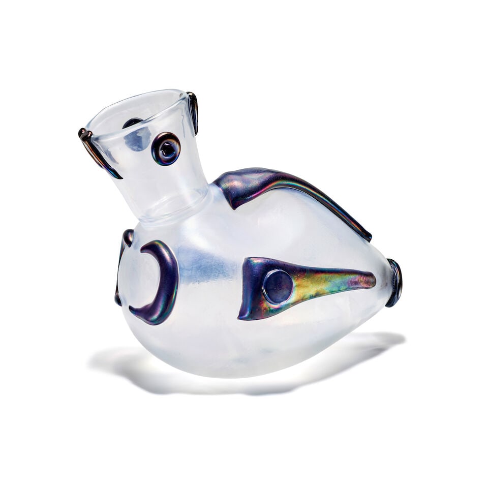 Ermanno Nason (1928-2013) Bird Formcirca 1965for Cenedese, opalescent blown glass with applied i... (1 of 3)