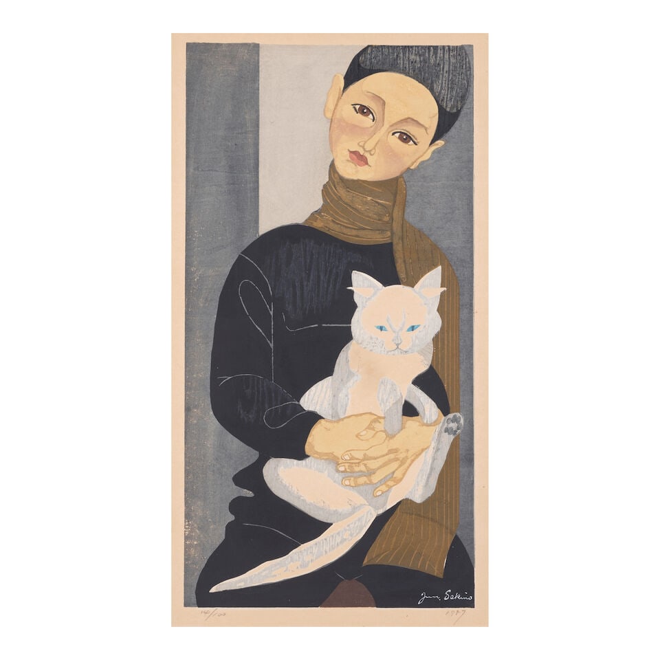 Sekino Jun'ichiro (1914-1988); Boy and his Cat; (1 of 1)