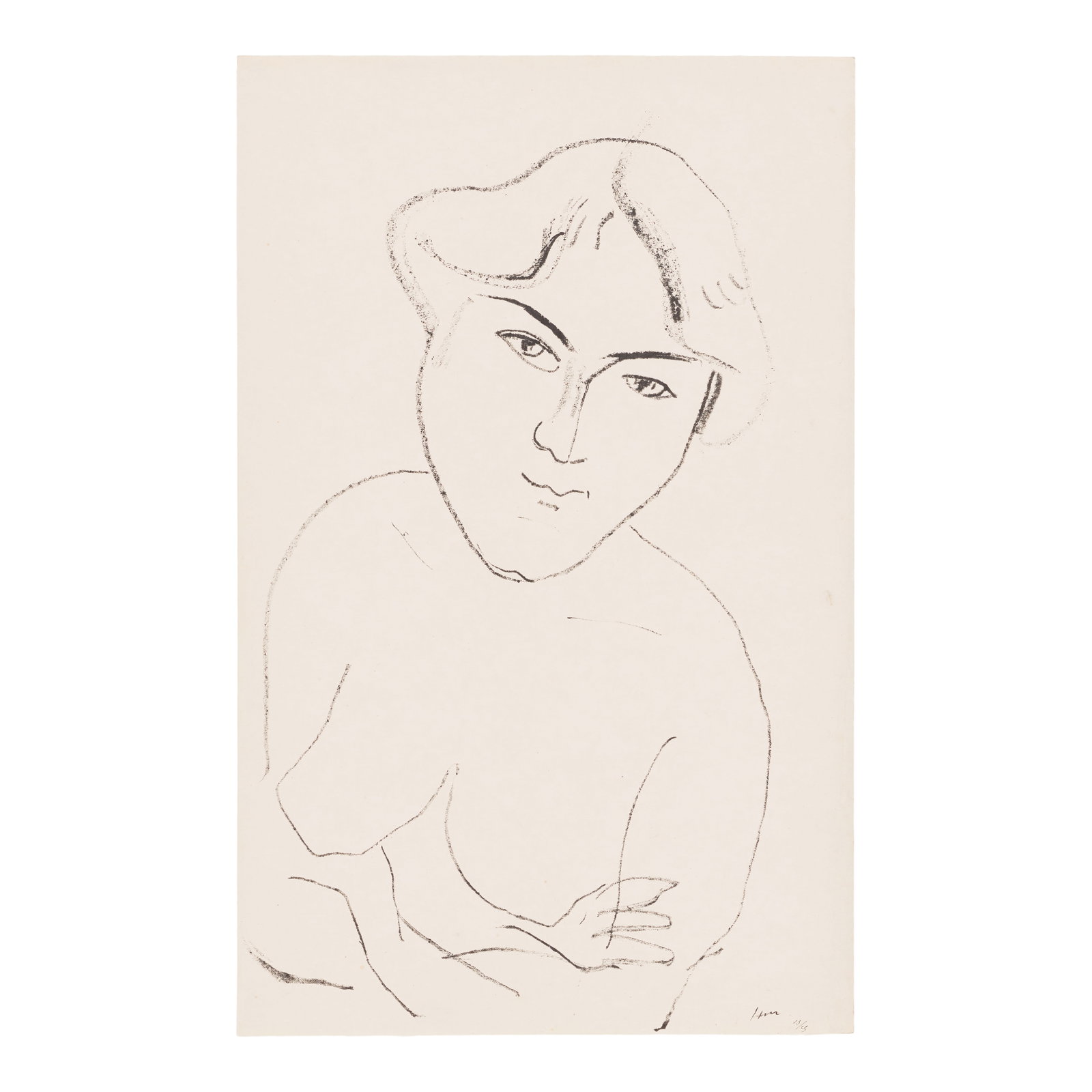 Henri Matisse (1869-1954); Torse aux bras croisés (Torso with Arms Crossed);: Henri Matisse (1869-1954) Torse aux bras croisés (Torso with Arms Crossed) (Duthuit 400), 1906 Lithograph on japon paper, numbered in ink 13/25, the full sheet (printed to two sides). sheet 17 5/