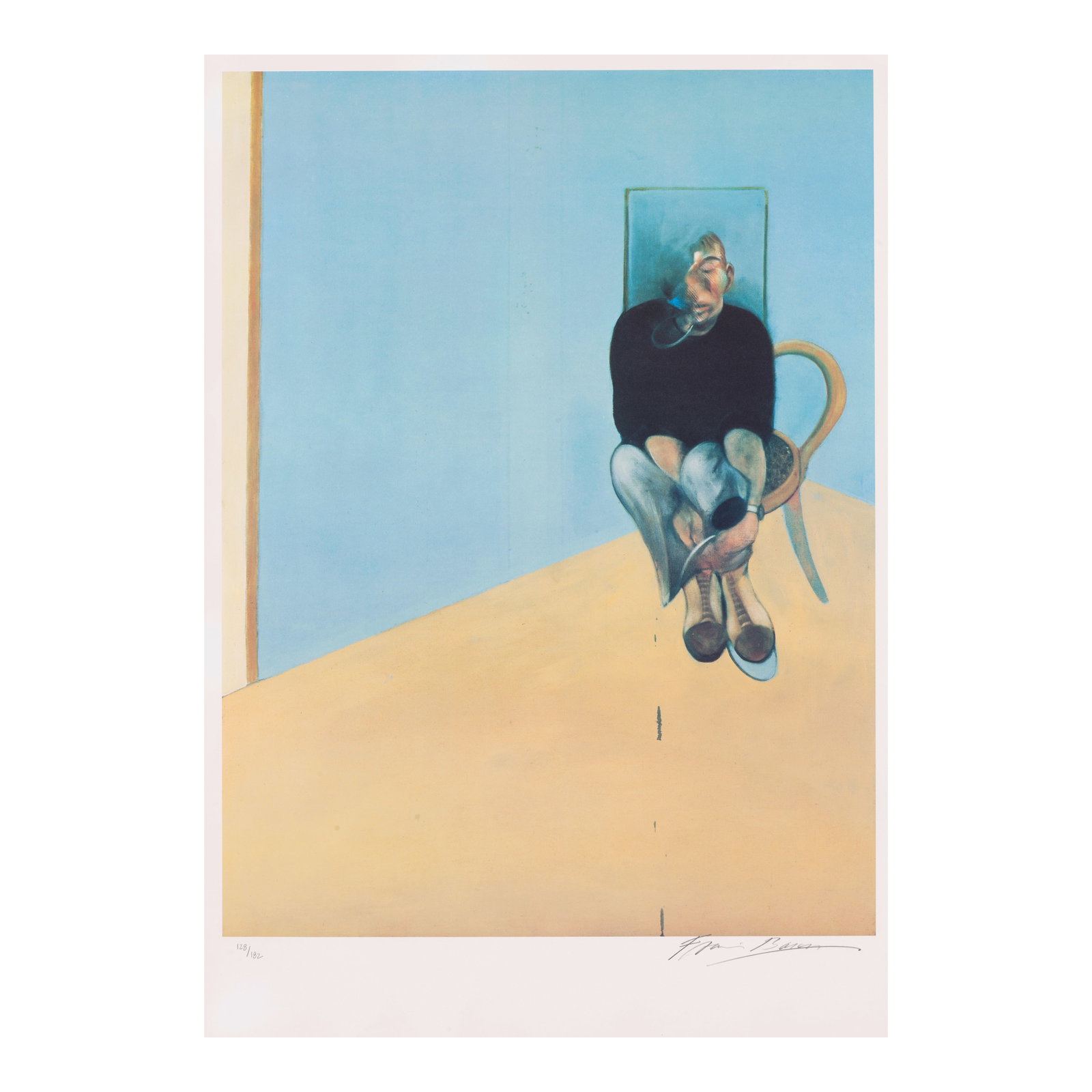 Francis Bacon (1909-1992); Study for Self-Portrait;: Francis Bacon (1909-1992) Study for Self-Portrait (Sabatier 35), 1984 Offset lithograph in colors on wove paper, signed in pencil and numbered 128/182, published by Marlborough Graphics, New York, wit