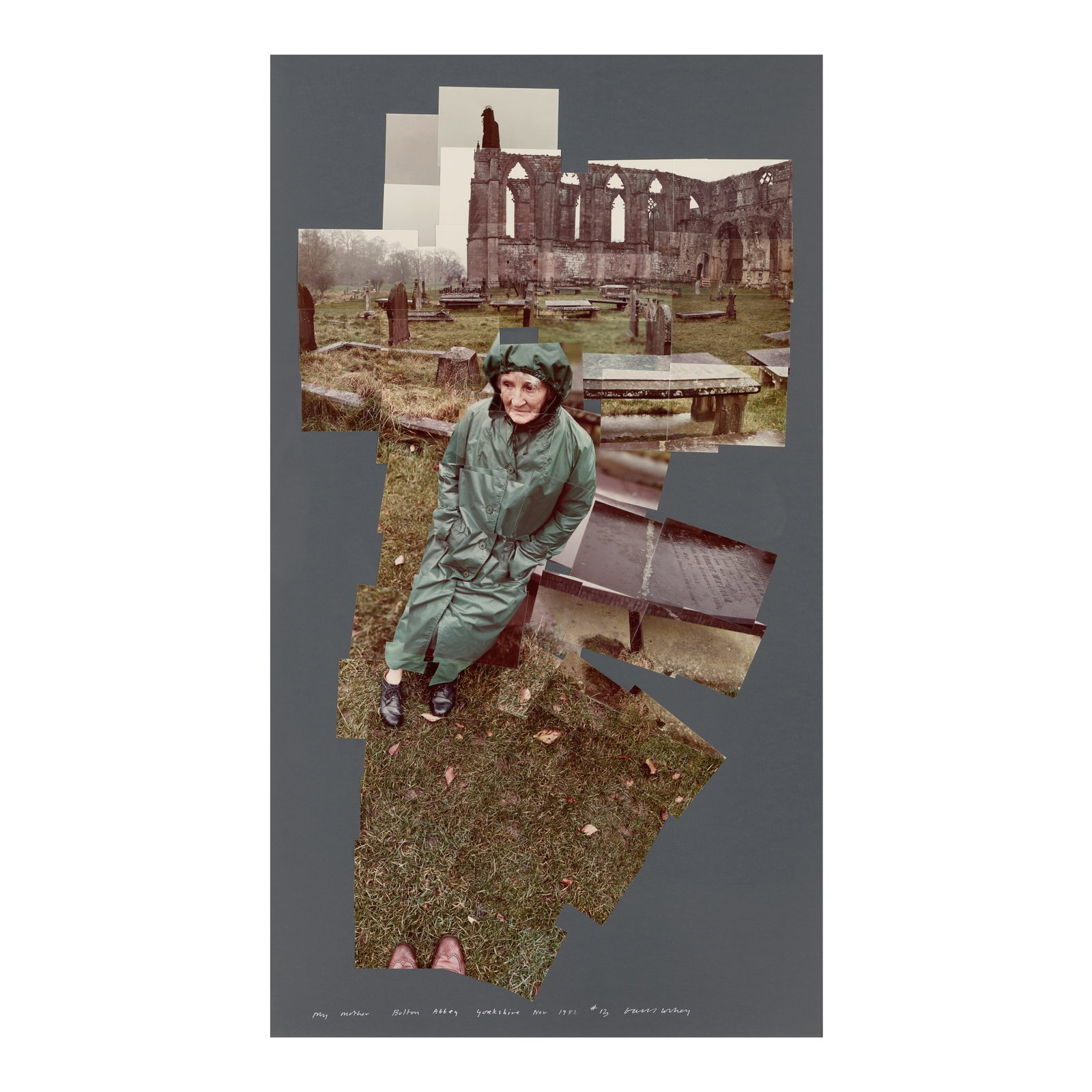 David Hockney (1937-2026); My Mother at Bolton Abbey, Yorkshire;: David Hockney (1937-2026) My Mother at Bolton Abbey, Yorkshire, 1982 Photographic collage in colors mounted to board, signed in white ink, titled, dated 'Nov 1982' and numbered '#13' (from the