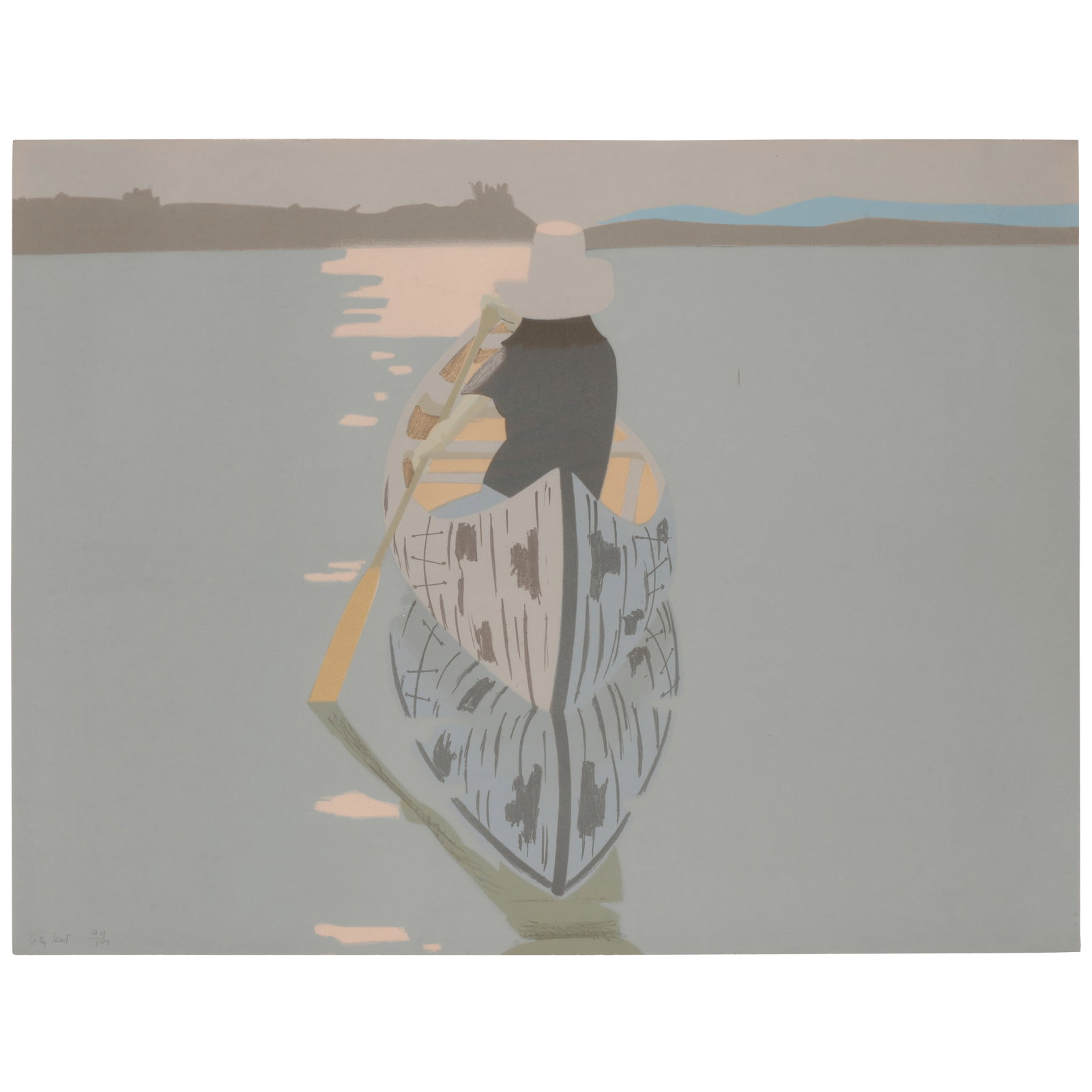Alex Katz (born 1927); Good Afternoon 2 (Gray Rowboat);: Alex Katz (born 1927) Good Afternoon 2 (Gray Rowboat) (Schröder 80), 1975 Lithograph in colors on wove paper, signed in pencil and numbered 94/100 (there were also 30 artists proofs), co-publishe