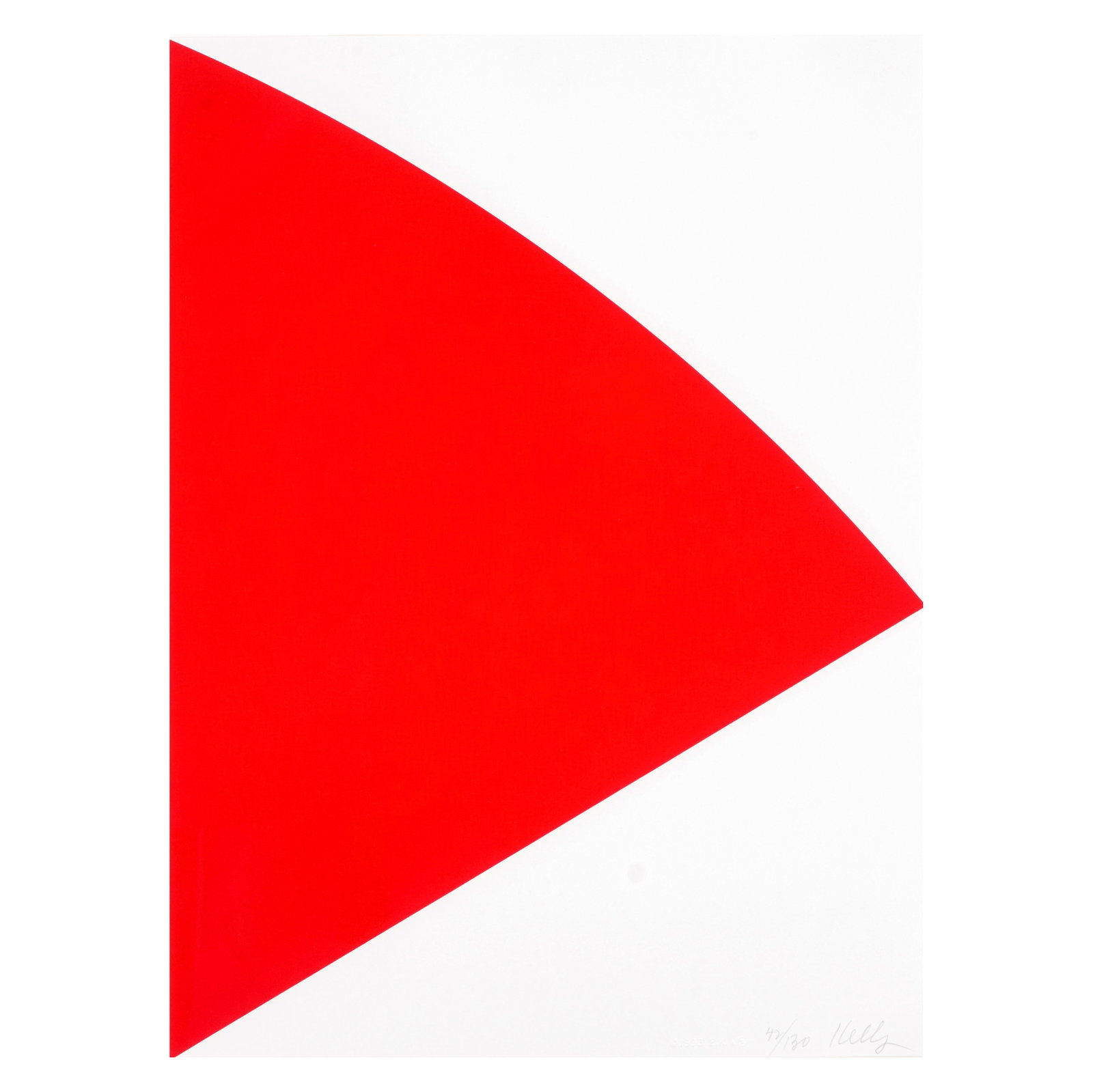 Ellsworth Kelly (1923-2015); Red Curve (for Joel);: Ellsworth Kelly (1923-2015) Red Curve (for Joel) (Axsom 269, Gemini 1583), 1993 Lithograph in red on wove paper, signed in pencil and numbered 42/130 (there were also 20 artist's proofs), with the