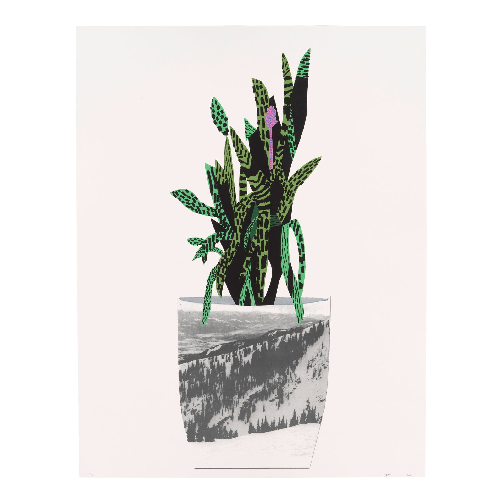 Jonas Wood (born 1977); Untitled;: Jonas Wood (born 1977) Untitled (Gagosian pp.50-51), 2014 Lithograph and screenprint in colors on wove paper, signed in pencil, dated and numbered 2/50 (there were also 20 artist's proofs), with the b