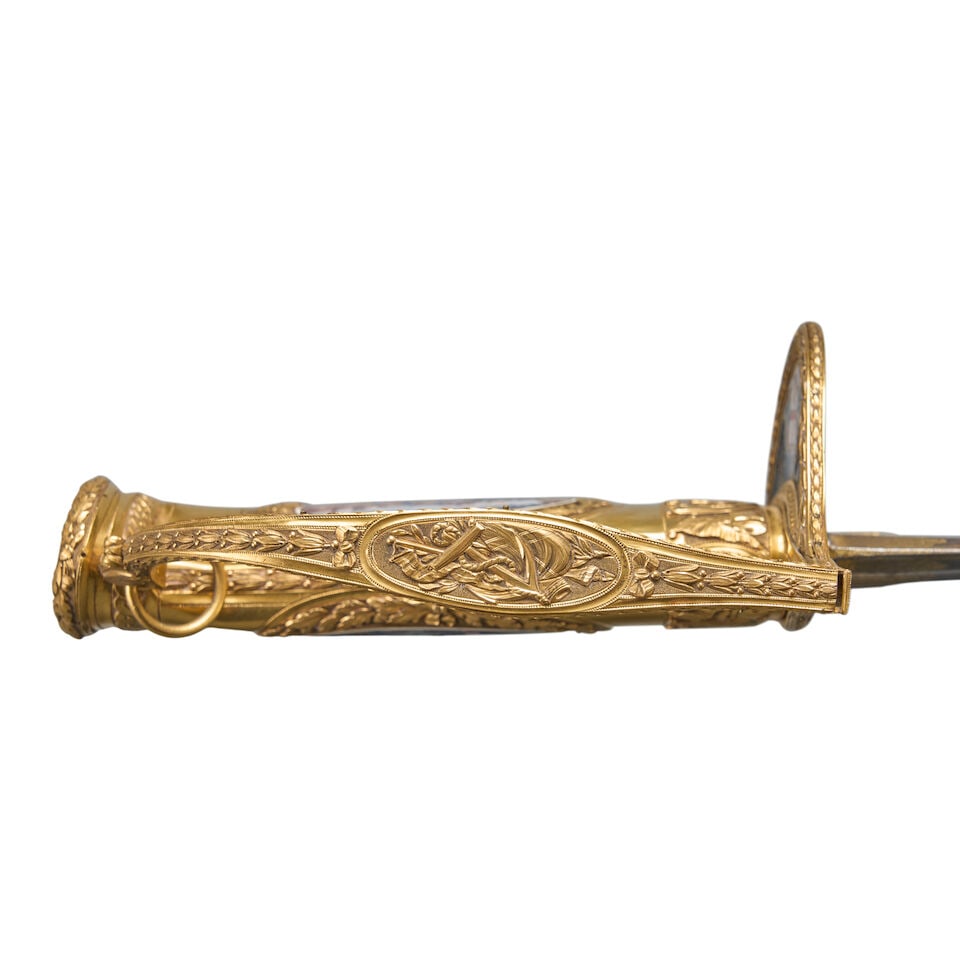 A 100 GUINEA GOLD PRESENTATION SWORD GIVEN TO ANDREW MITCHELL, VICE ADMIRAL OF THE BLUE FOR THE ... - 2