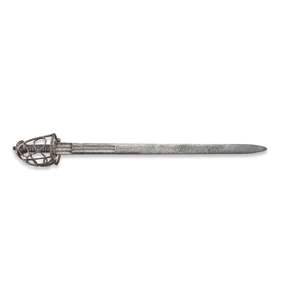 A CONTINENTAL BASKET HILTED SWORD, (1 of 4)