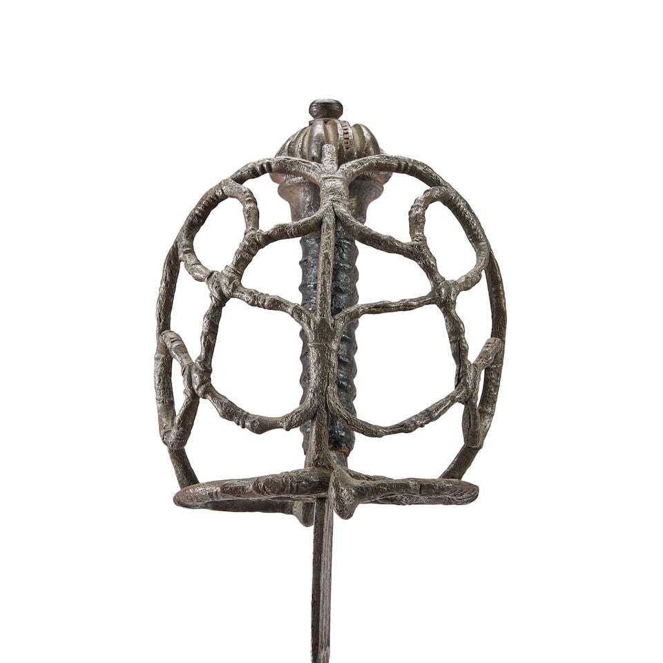 A CONTINENTAL BASKET HILTED SWORD, - 3