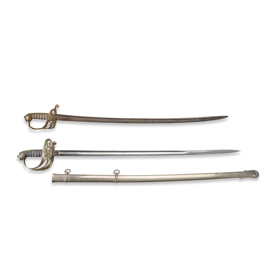 TWO 19TH CENTURY BRITISH OFFICER'S SWORDS. (1 of 2)