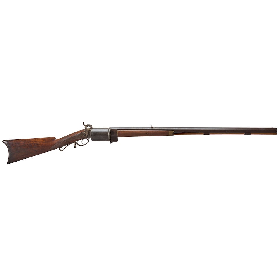 A BILLINGHURST REVOLVING PILL LOCK RIFLE, - 2