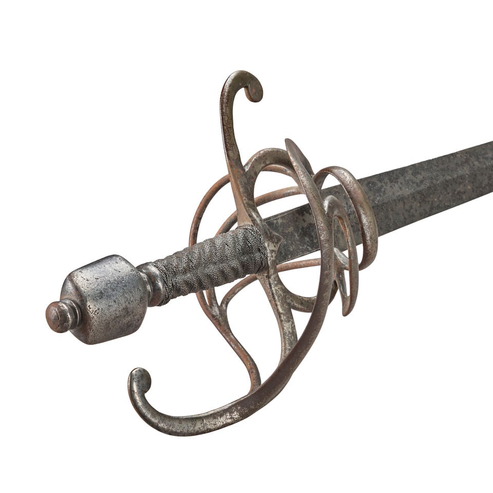 A 17TH CENTURY SWEPT HILT BROADSWORD. - 3