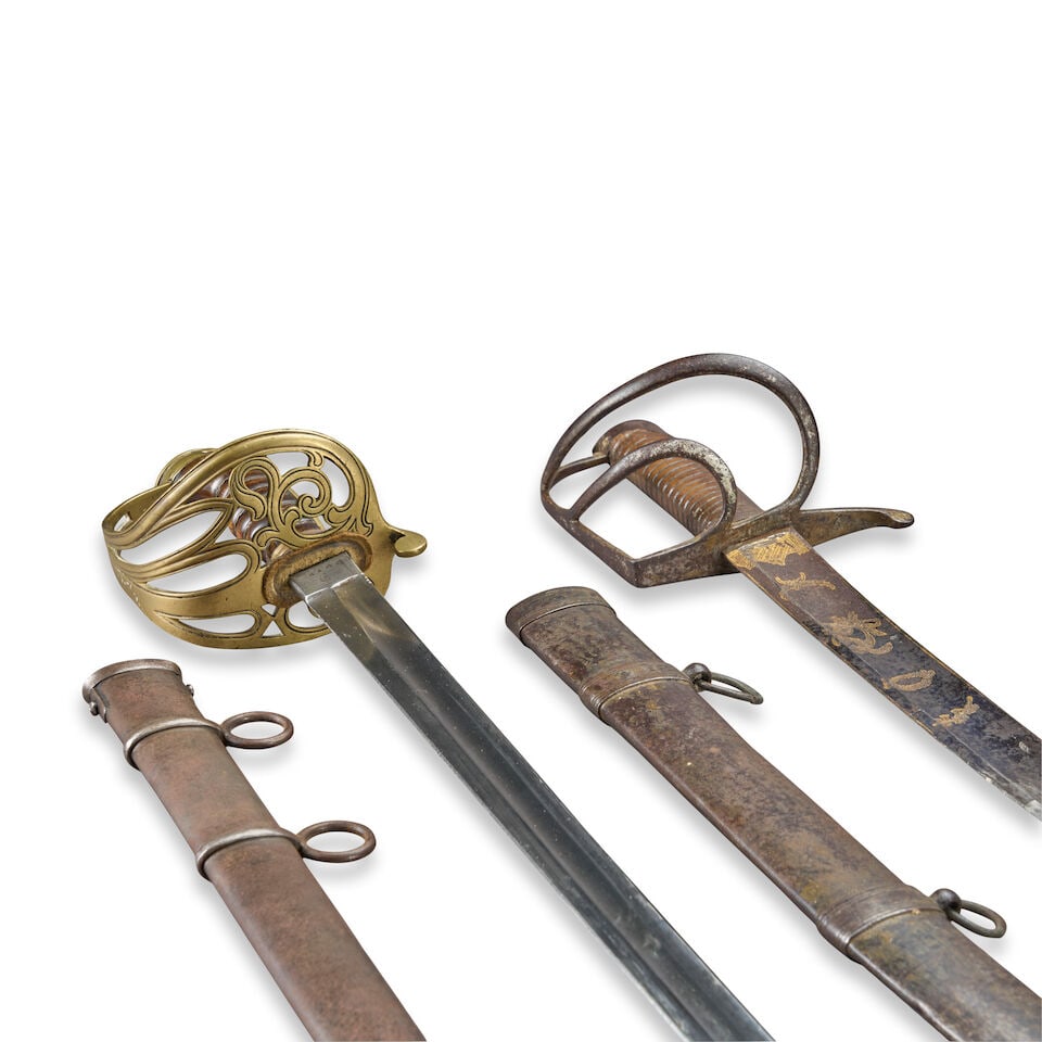 TWO DANISH MILITARY SWORDS. - 2