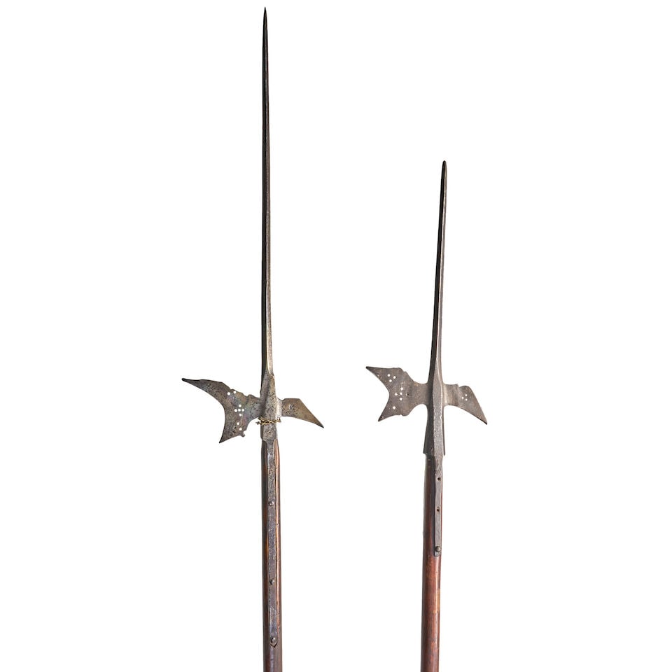 TWO LATE 17TH/EARLY 18TH CENTURY EUROPEAN HALBERDS WITH SHORTENED POLES. - 2