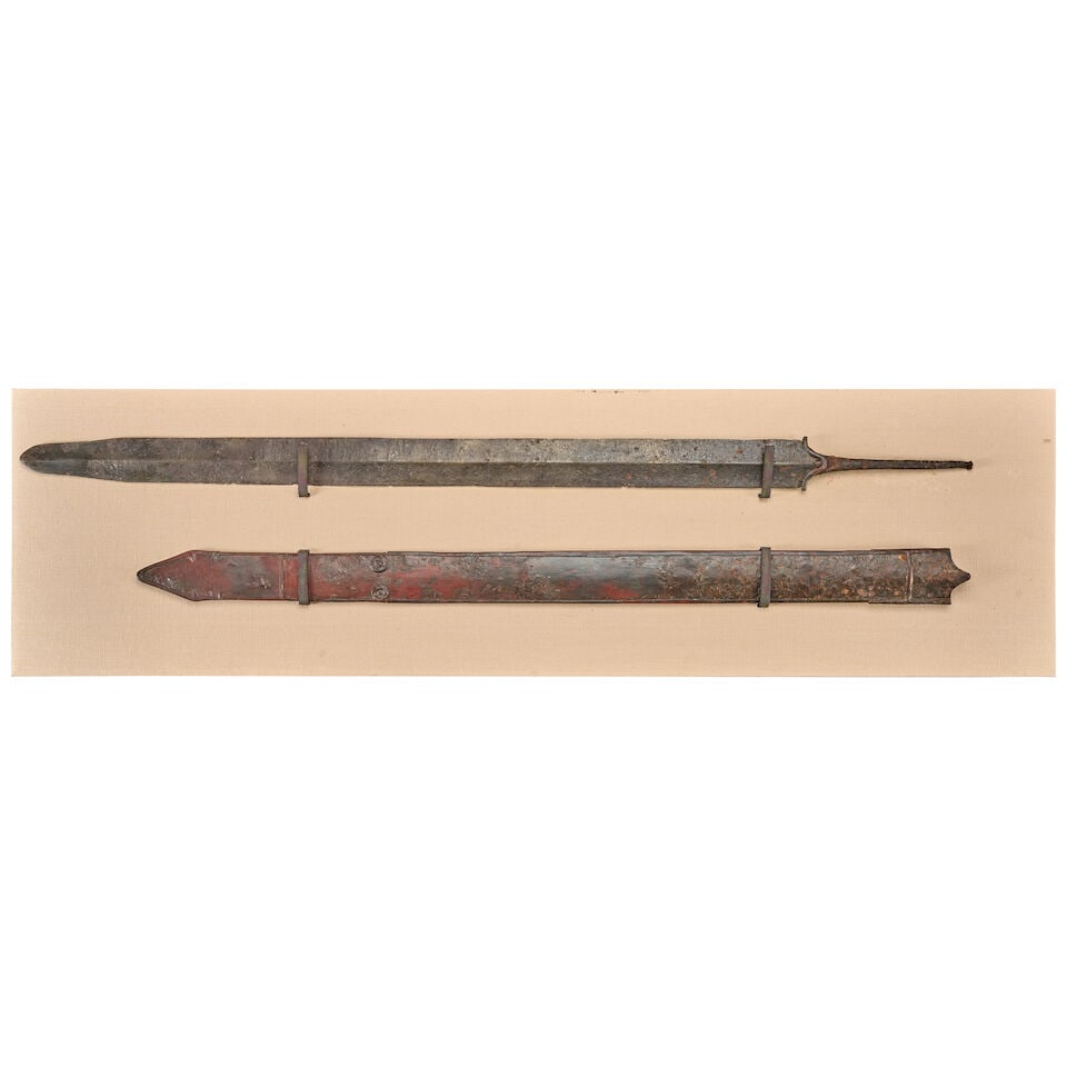 A RELIC CELTIC LA TENE SWORD AND SCABBARD. (1 of 1)
