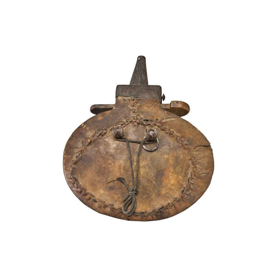AN AFGHAN JEZAIL FLINTLOCK RIFLE AND FLASK, - 6