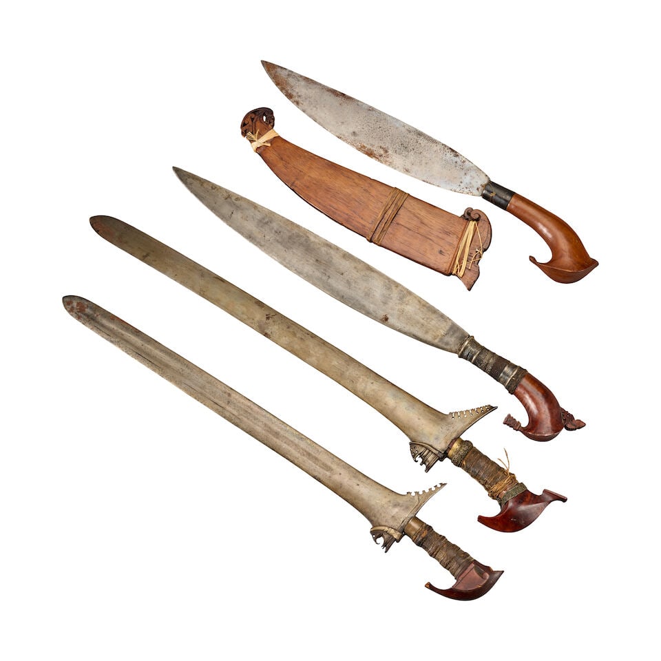 FOUR SOUTHEAST ASIAN/INDONESIAN SWORDS, - 2