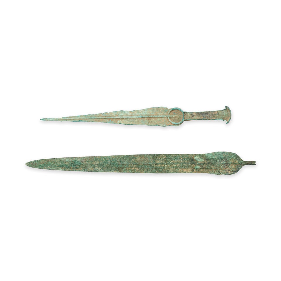 A BRONZE SPEAR AND DAGGER. - 2