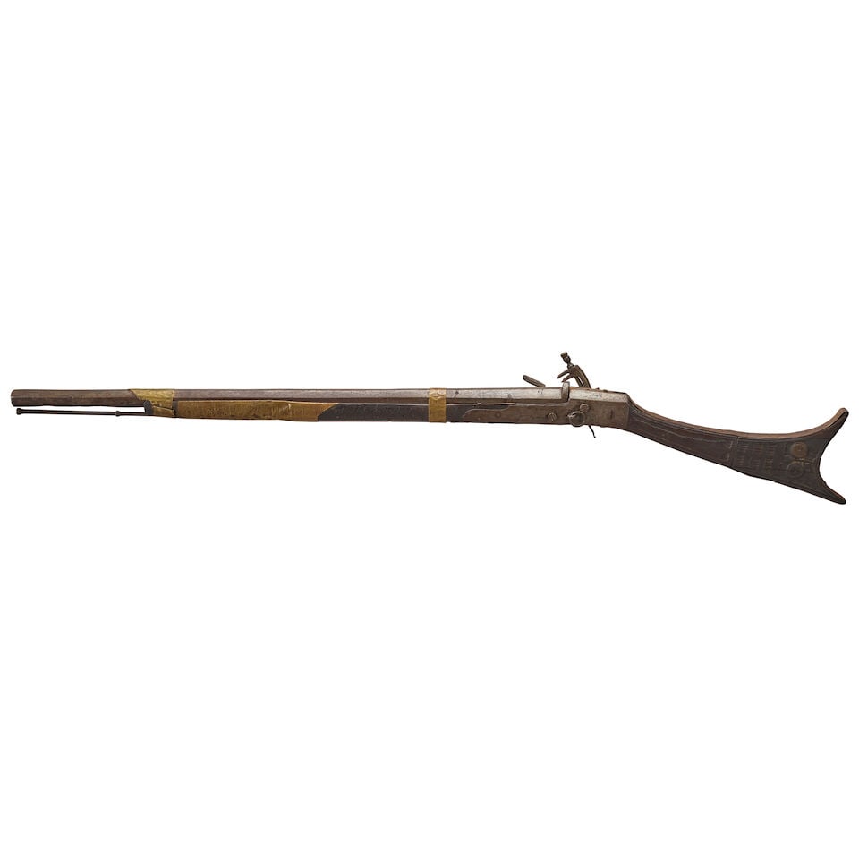 A NORTH AFRICAN FLINTLOCK MUSKET. - 3