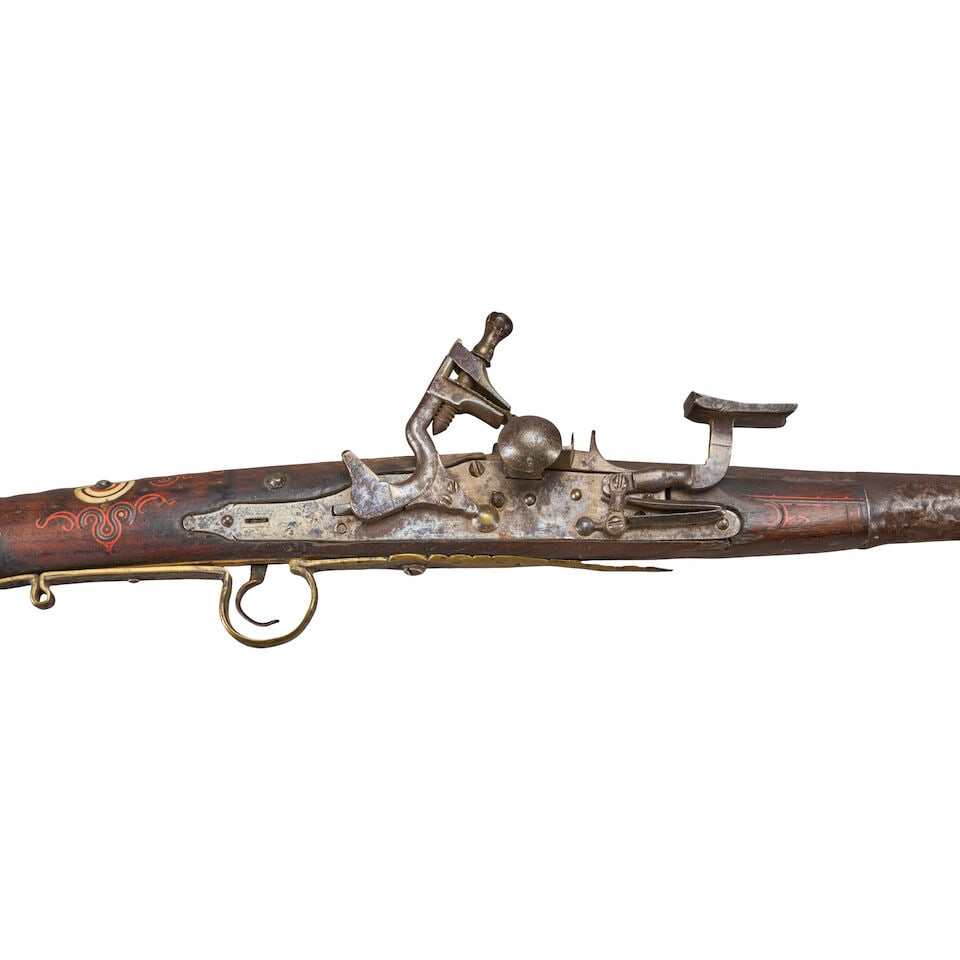 A NORTH AFRICAN MOUKAHLA SNAPHAUNCE MUSKET. - 4